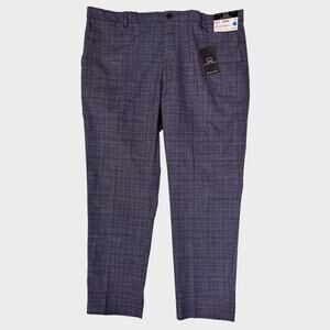 Michael Strahan 42 x 30 Navy Blue Plaid Trouser Pants NEW NWT